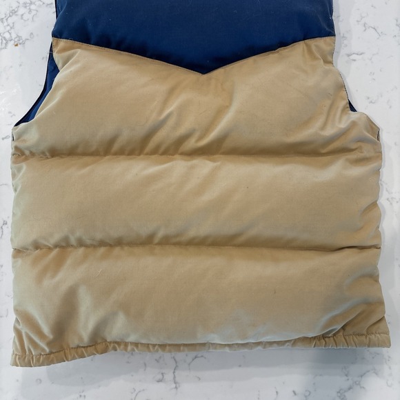 Vintage Pacific Trail  Down Mens Canvas‎ & Down Vest Sz L Beige Navy Made In USA - Picture 5 of 12